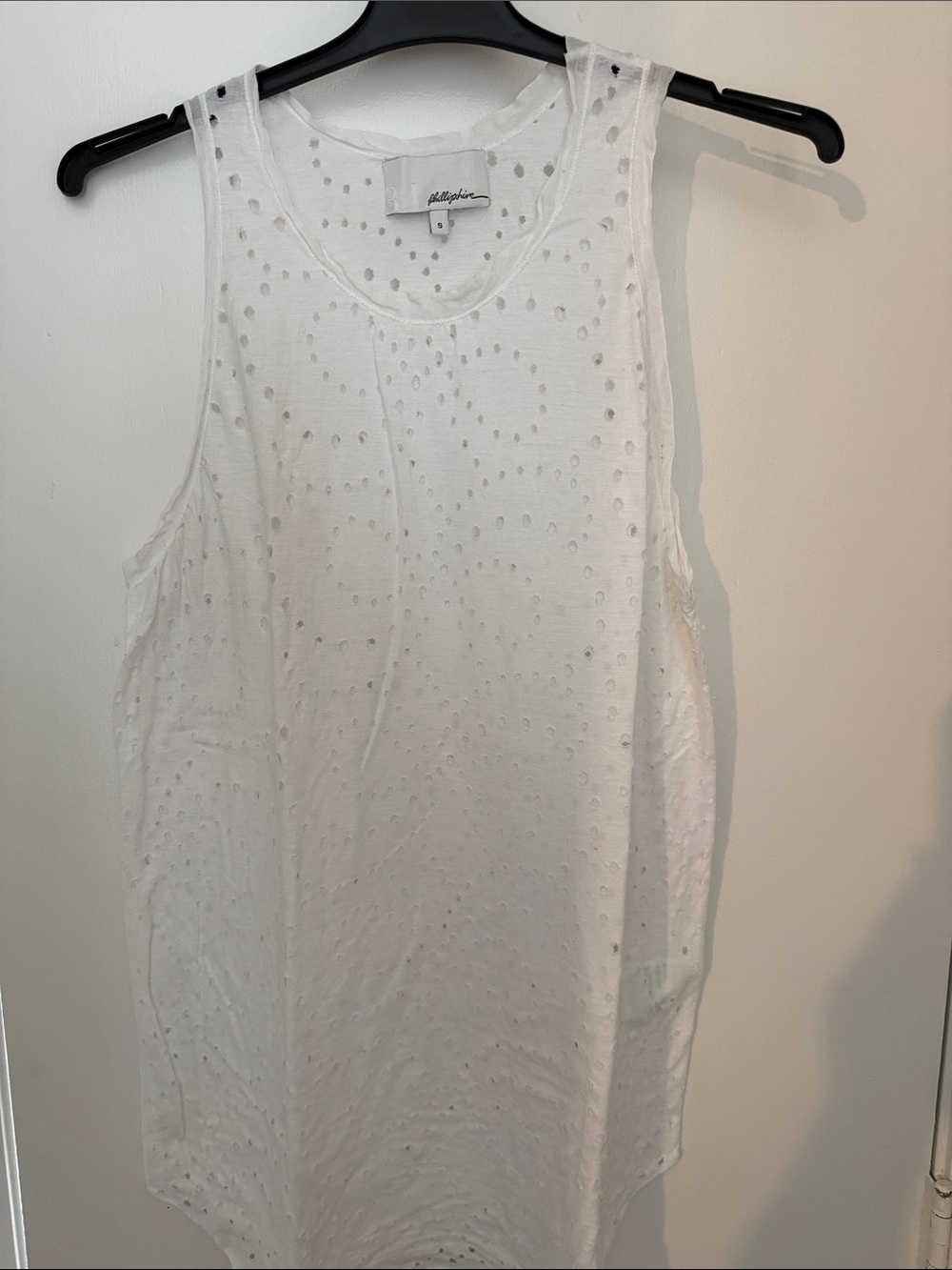 3.1 Phillip Lim White Eyelet Sleeveless Tank